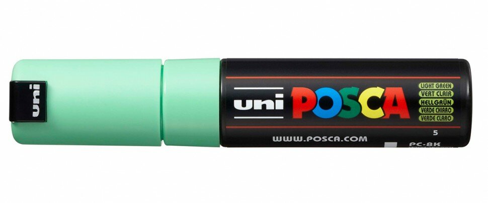 Маркер UNI POSCA PC-8K, салатовый, до 8.0 мм, скошенный наконечник