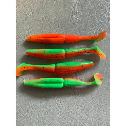 Мягкая силиконовая приманка Савамура (River Shad)105мм,4шт. Арбуз (Arbuz).