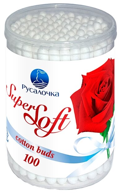 Ватные палочки Русалочка Super soft, 100 шт., банка