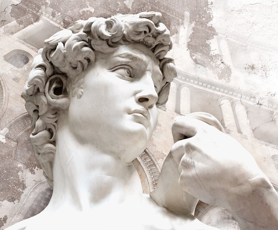 Моющиеся виниловые фотообои GrandPiK Статуя Давид Микеланджело, 300х250 см