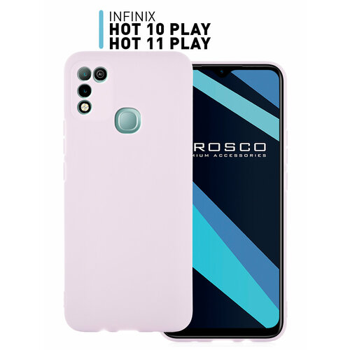 Чехол ROSCO для Infinix HOT 10 Play и Infinix HOT 11 Play (Инфиникс Хот 10 Плей, 11 Плей), силиконовый чехол, матовый, защита блока камер, розовый чехол rosco для infinix hot 10 play и infinix hot 11 play инфиникс хот 10 плей 11 плей силиконовый чехол матовый защита блока камер голубой