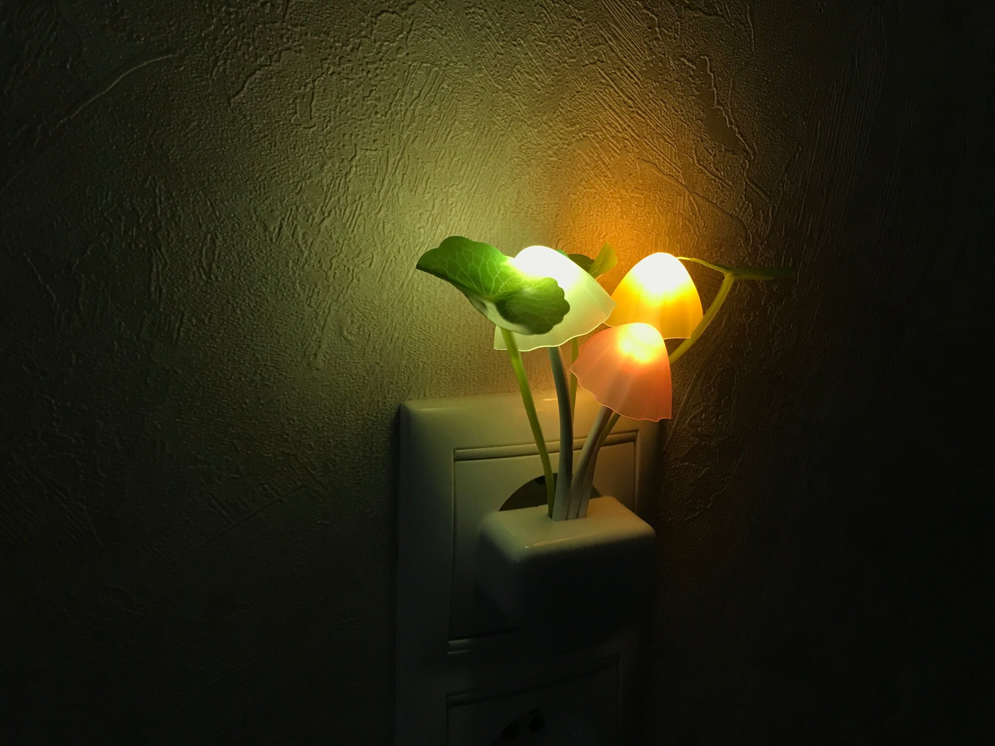 Ночник-светильник цветок с датчиком света в розетку Водные растения - фотография № 4
