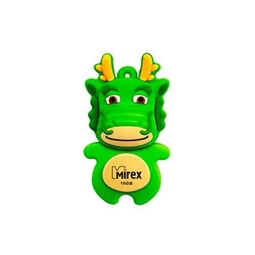 Флешка Mirex DRAGON 16 ГБ, зеленый usb flash drive mirex dragon red 4gb