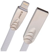 Кабель Zetton Flat Soft USB - Lightning 1 м белый