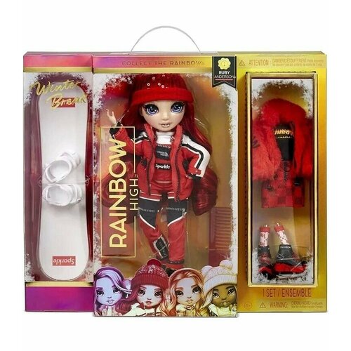 Кукла Rainbow High Руби Андерсон - Ruby Anderson Красная Зимняя мода Winter Break Fashion