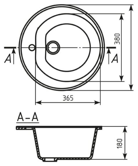 Мойкa ML-GM11 круглая, бежевая (328), 500мм (глуб. чаши 180) - фотография № 11