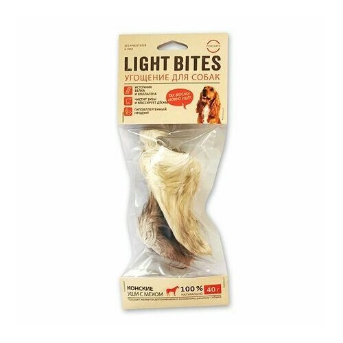 Лакомство для собак LIGHT BITES Конские уши с мехом 40г LB0030 5 шт.