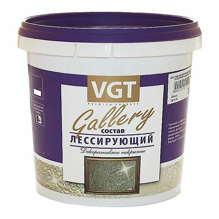 VGT GALLERY / ВГТ Гэлэри лессирующий состав полупрозрачный для декоративных штукатурок, серебристо-белый (2.2 кг) (ВГТ )