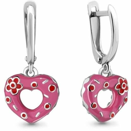 Серьги с подвесками серебро, 925 проба, родирование, серебряный