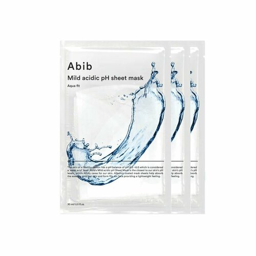 abib набор тканевых масок для лица mild acidic ph sheet mask aqua fit 3 шт ABIB Набор тканевых масок для лица Mild Acidic pH Sheet Mask Aqua Fit (3 шт)