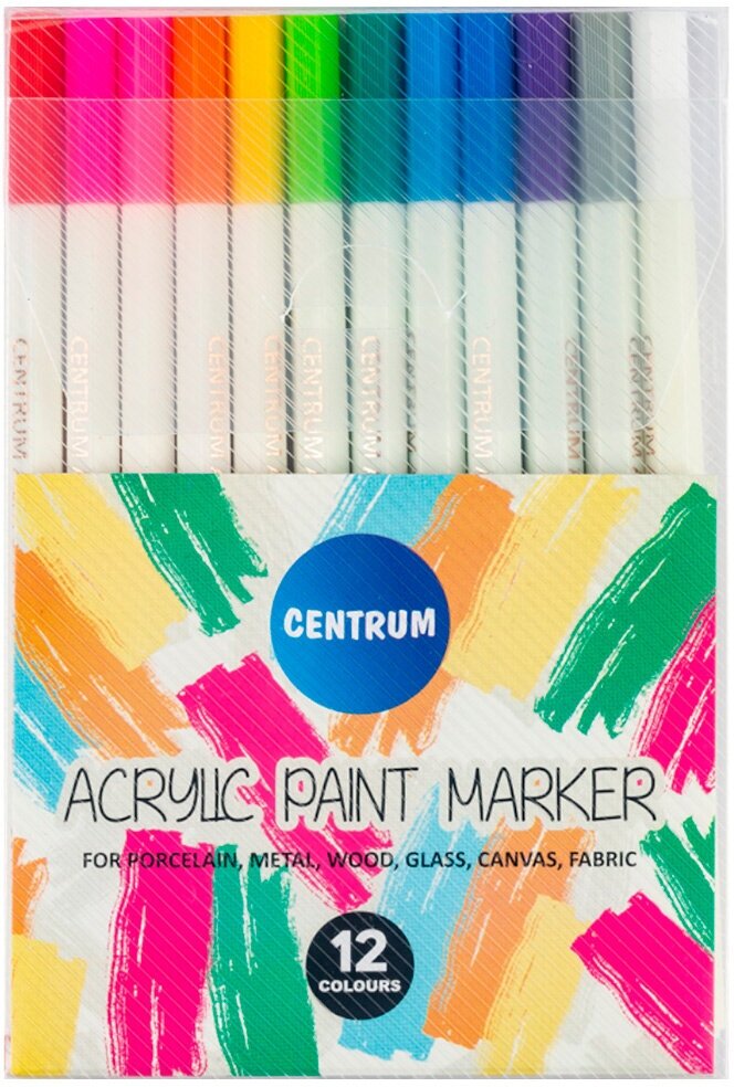 CENTRUM Набор акриловых маркеров, 89730, разноцветные - фотография № 4