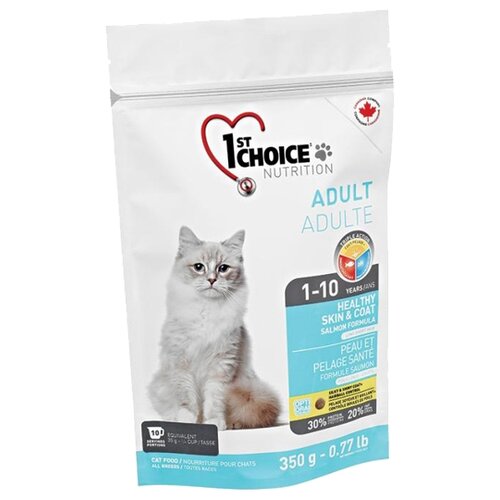 1st Choice Healthy Skin & Coat / Сухой корм Фёст Чойс для кошек Здоровая кожа и Шерсть Лосось 350 г