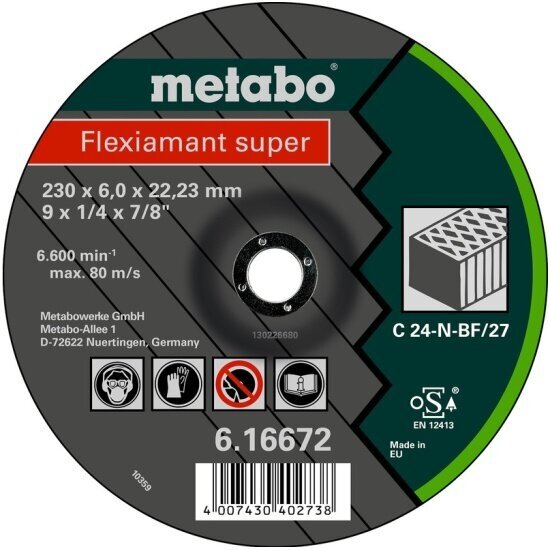 Круг обдирочный Metabo Flexiamant S, камень 230x6x22 (616672000)