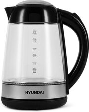 Чайник HYUNDAI HYK-G3803, черный/серебристый