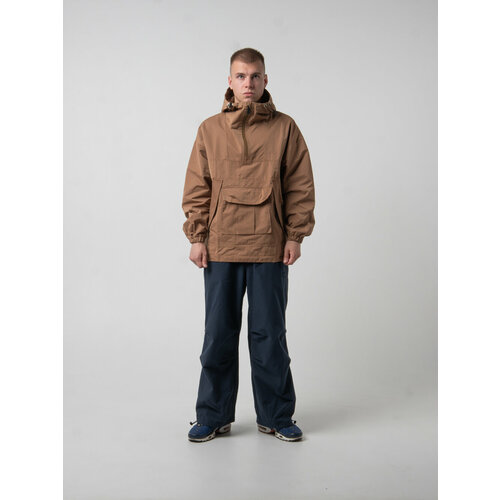 Куртка FOR LIVE демисезонная, капюшон, несъемный капюшон, подкладка, карманы, водонепроницаемая, ветрозащитная, размер M, коричневый