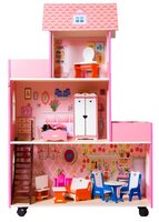 SunnyToy кукольный домик Большое розовое счастье, розовый