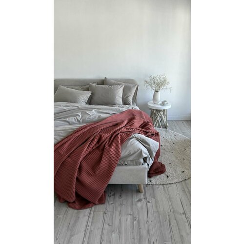 Покрывало из 100% хлопка HOME ONLY / оригинальное вафельное плетение