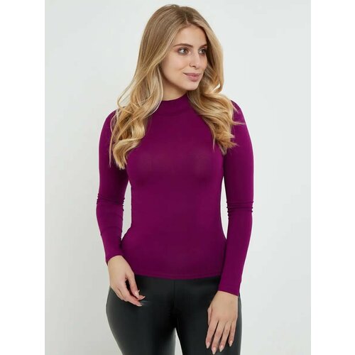 фото Водолазка flavour knit, длинный рукав, прилегающий силуэт, размер 54/56, фиолетовый