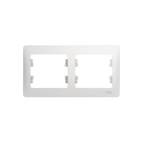 Рамка 2-м Glossa горизонт. бел. SchE, SCHNEIDER ELECTRIC GSL000102 (1 шт.) — фото 1