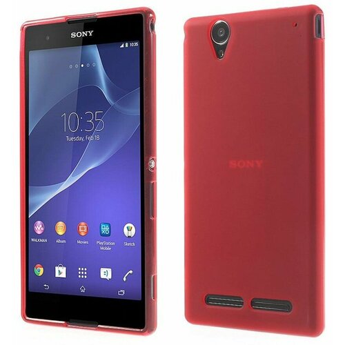 Накладка силиконовая для Sony Xperia T2 Ultra красная накладка силиконовая для sony xperia 10 plus sony xperia xa3 ultra черная