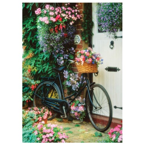 фото Цветной картина по номерам "велосипед с цветами" 40х50 см (gx8931)