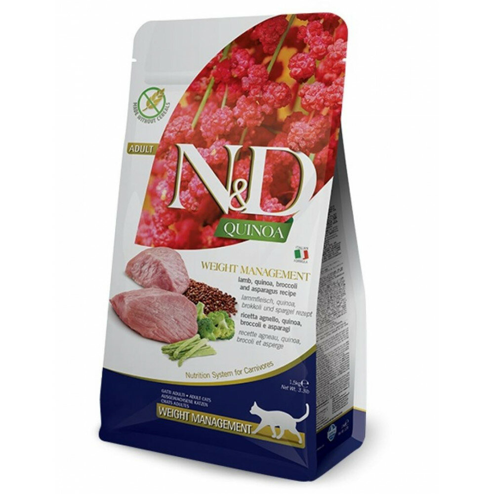 Farmina N&d quinoa Weight Management Lamb беззерновой корм, ягненок, киноа, брокколи и спаржа, контроль веса 300 г