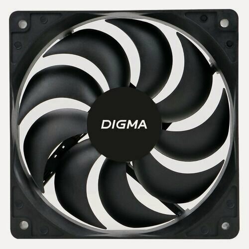 Изображение товара Вентилятор Digma DFAN-120-9 120х120x25 черный 3-pin 4-pin (Molex) Ret
