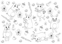 Бумбарам Коврик для творчества - многоразовая раскраска "Хрюшки"