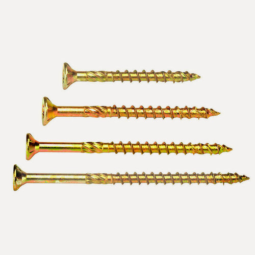 Изображение товара Шурупы стальные конструкционные 4,0 x 70 х 40 мм - набор 200 штук в комплекте с битой Т20. Цинковое покрытие. Картонная коробка WOODWORK/вудворк SCC-04070