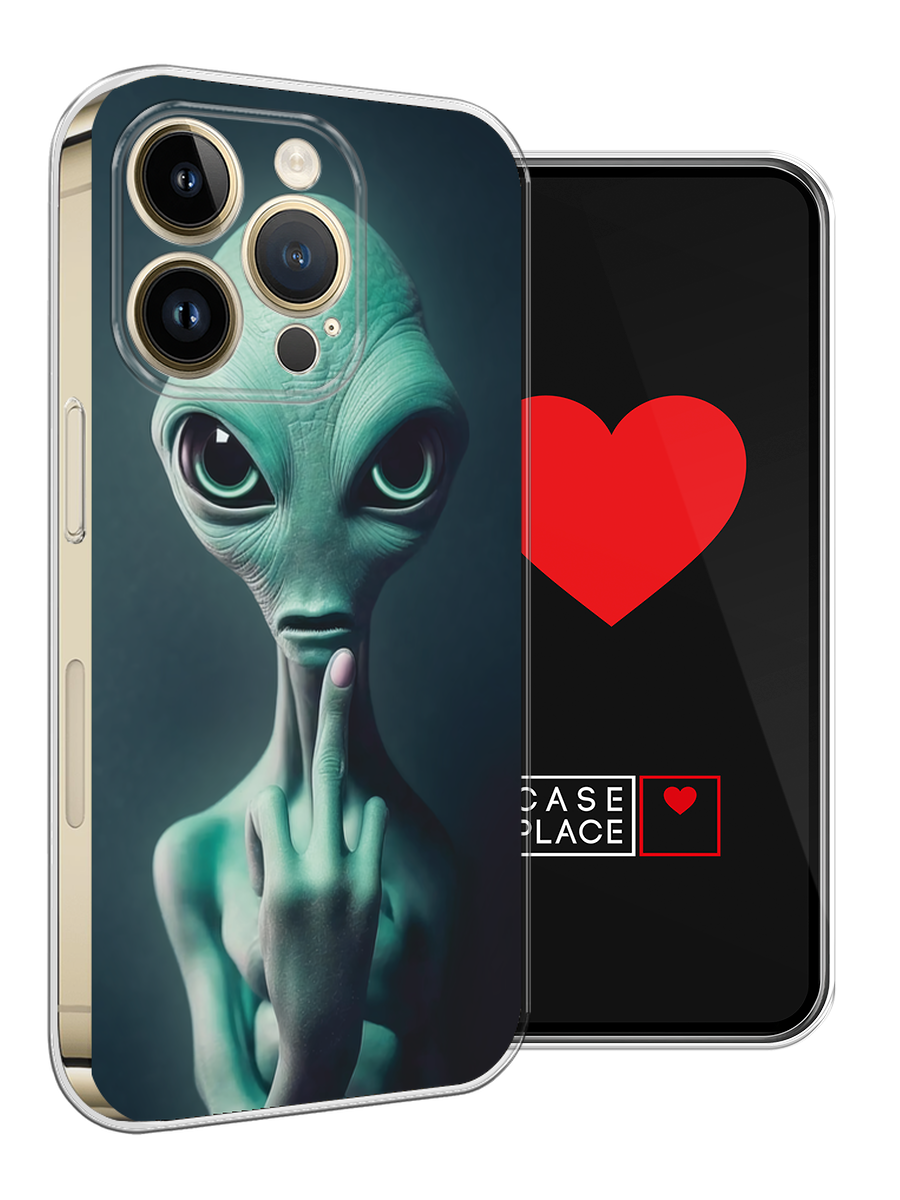 Чехол на Apple iPhone 14 Pro Max / Айфон 14 Про Макс с принтом Жест пришельца — фото 1