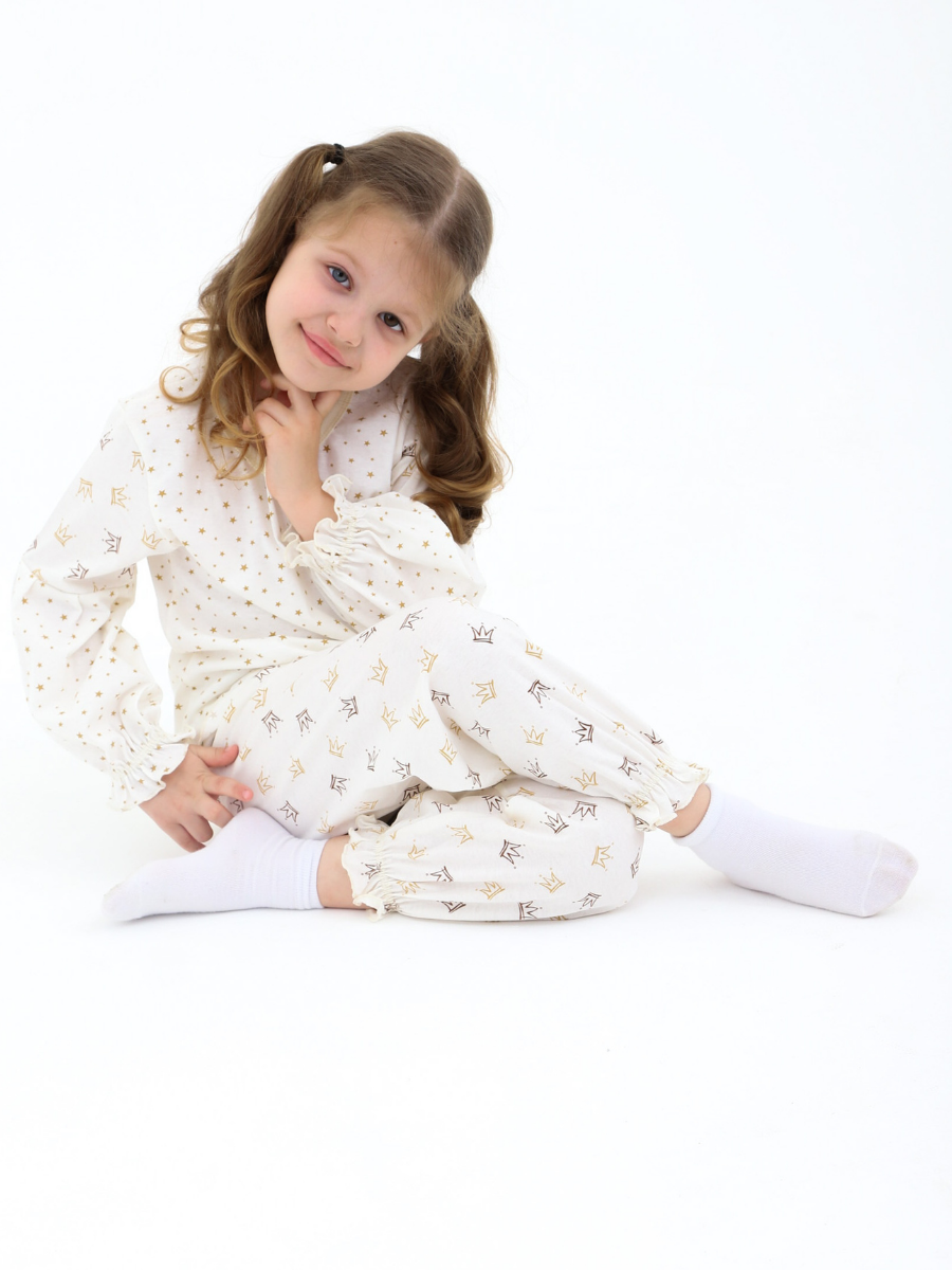 Комплект КитаМиш Пижама для девочки размер 28-104 бежевый