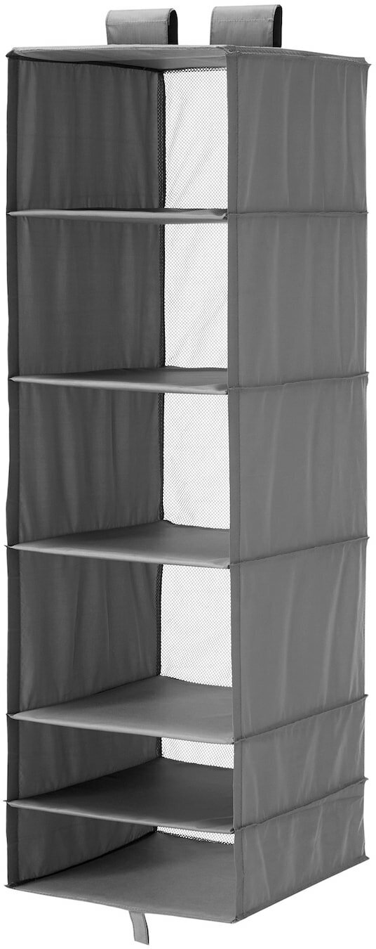 Модуль для хранения с 6 отделениями, темно-серый, 35x45x125 см IKEA SKUBB скубб