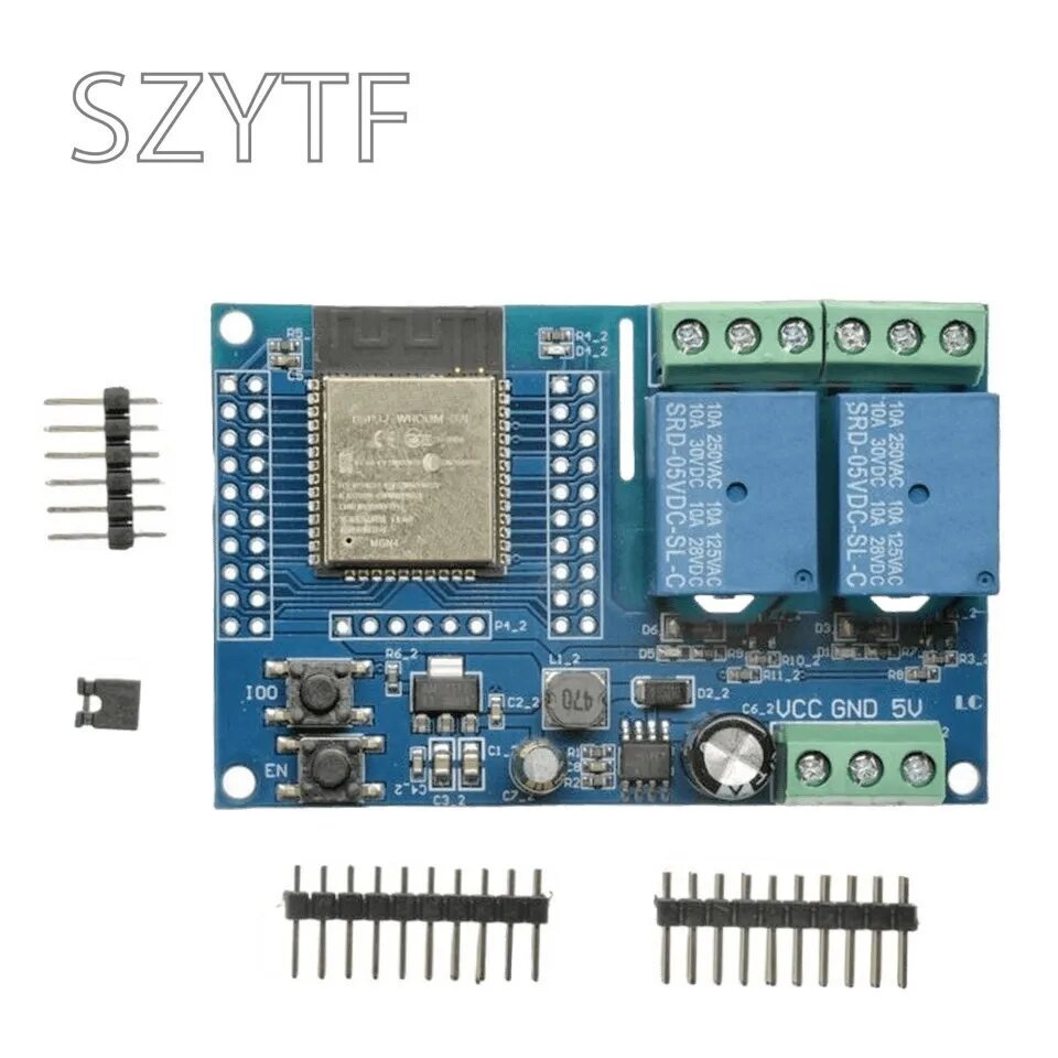 ESP32-WROOM-32E модуль реле, DC5-60V 2 channel