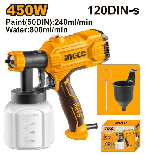 Электрический краскораспылитель INGCO INDUSTRIAL SPG3508 450 Вт — фото 1
