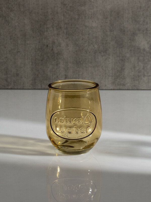 Стакан интерьерный универсальный DeNASTIA Water бочонок, 9x10,5см, 400мл, желтый — фото 1