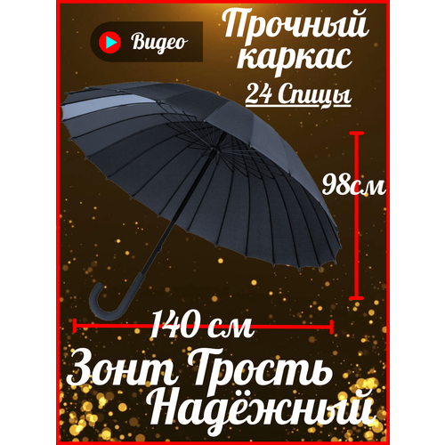 фото Зонт-трость , черная redmuraki