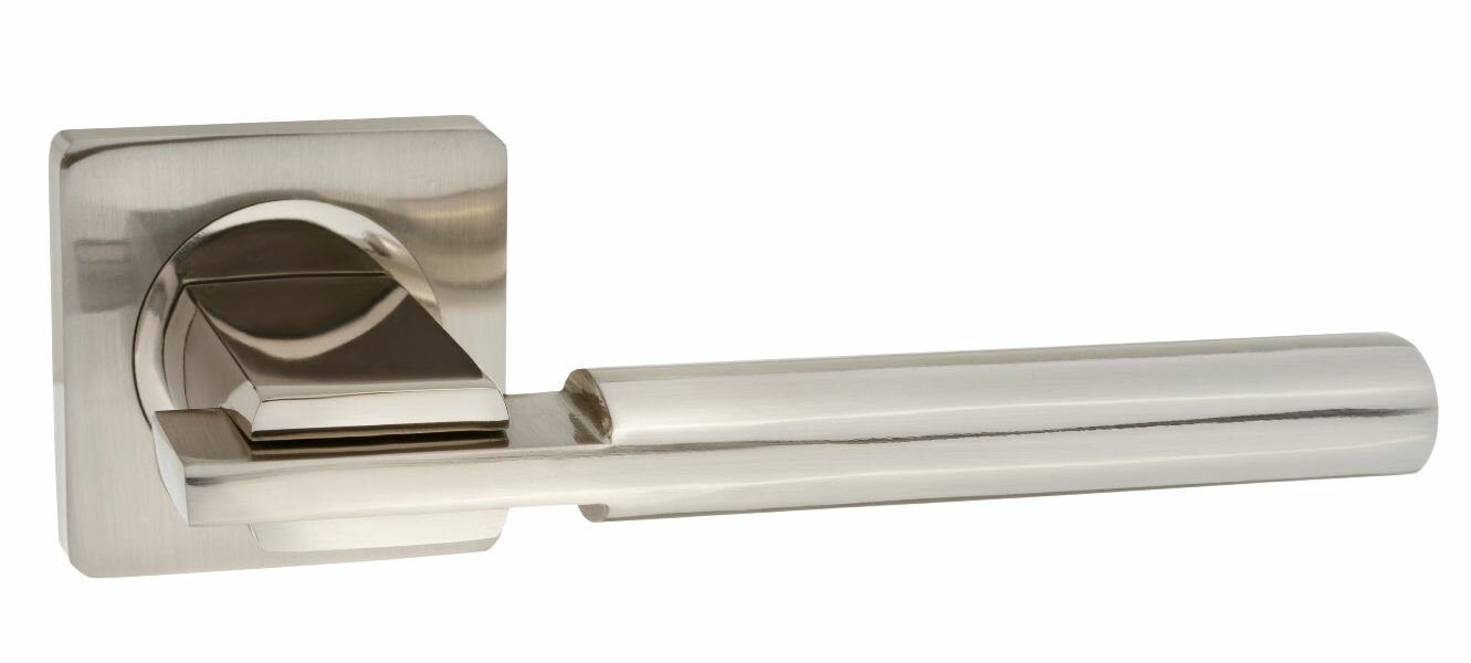 Ручка дверная ренц лоренцо Никель матовый/никель блестящий