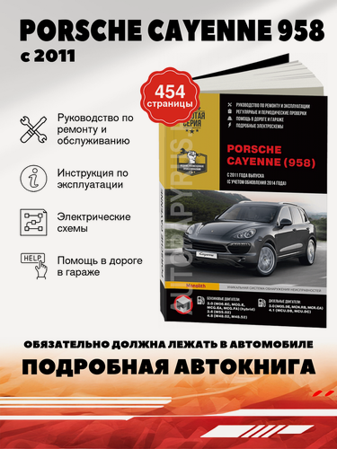 Изображение товара Книга: Porsche Cayenne (Порше Кайен 958) бензин / дизель с 2011, рестайлинг с 2014 г. в. - подробное руководство по техническому обслуживанию и ремонту, инструкция по эксплуатации, электрические схемы, 978-617-577-195-2, издательство Монолит