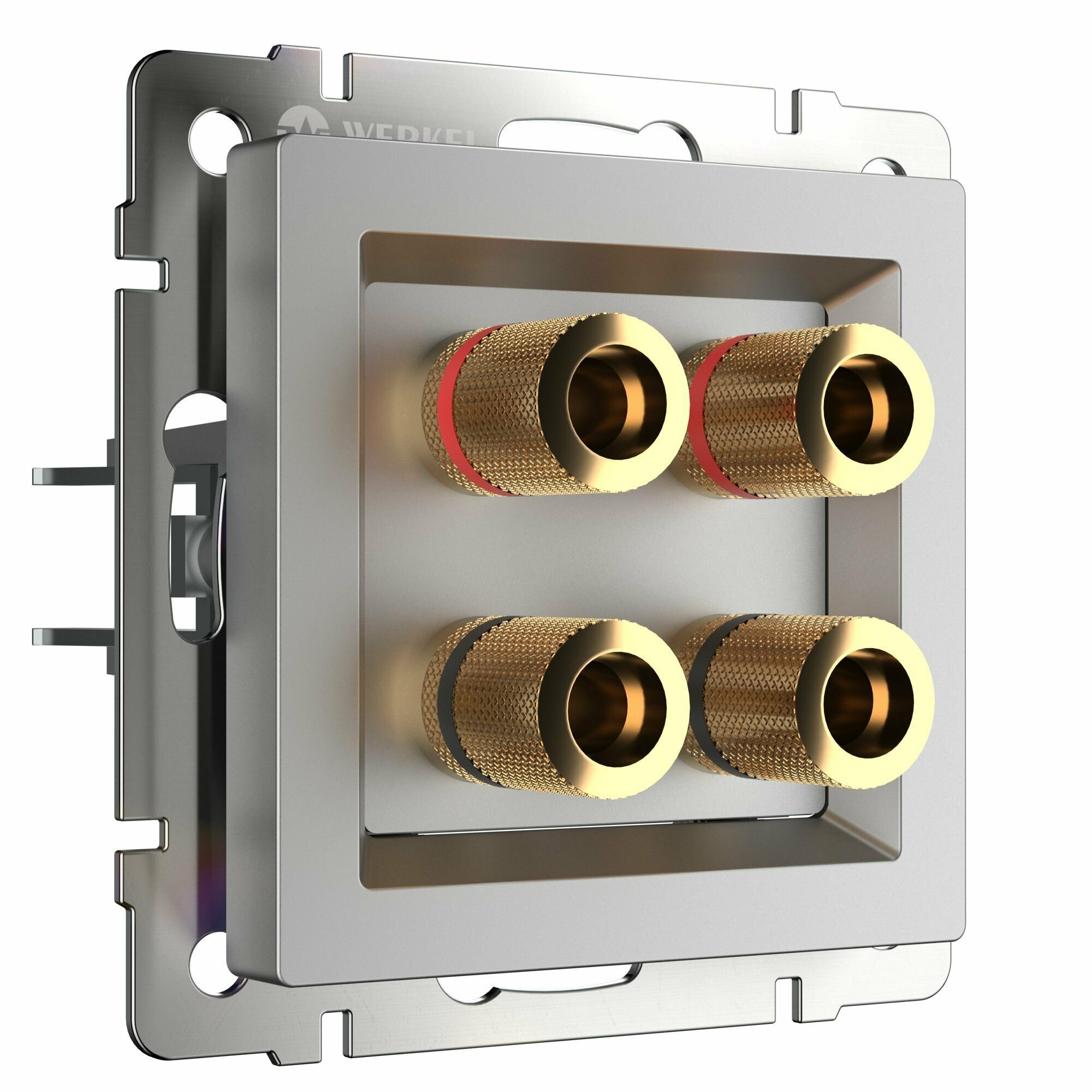 Акустическая розетка Werkel WL06-AUDIOx4 серебряный IP20
