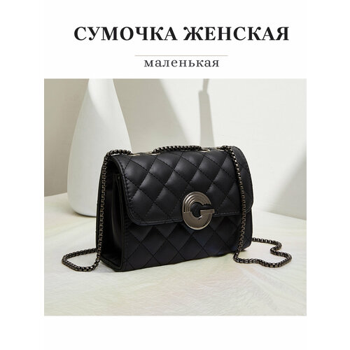 фото Сумка кросс-боди , фактура стеганая, черный ollema