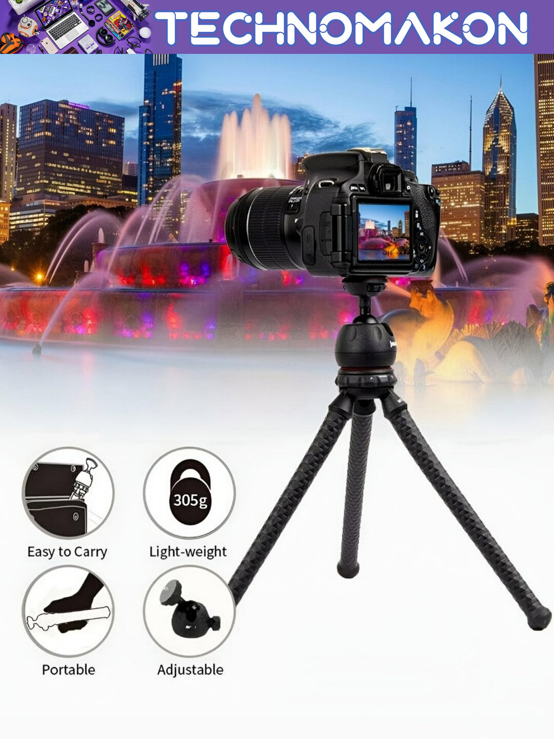 Мини штатив, тренога, настольный Jmary MT-25 для телефона, фотоаппарата, камеры
