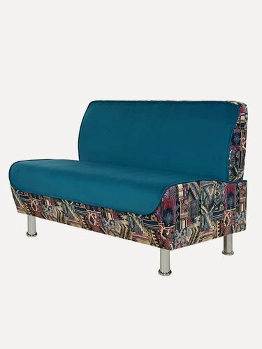 Изображение товара Диван прямой микс 119х65х84 см, нераскладной, наски зеленый велюр