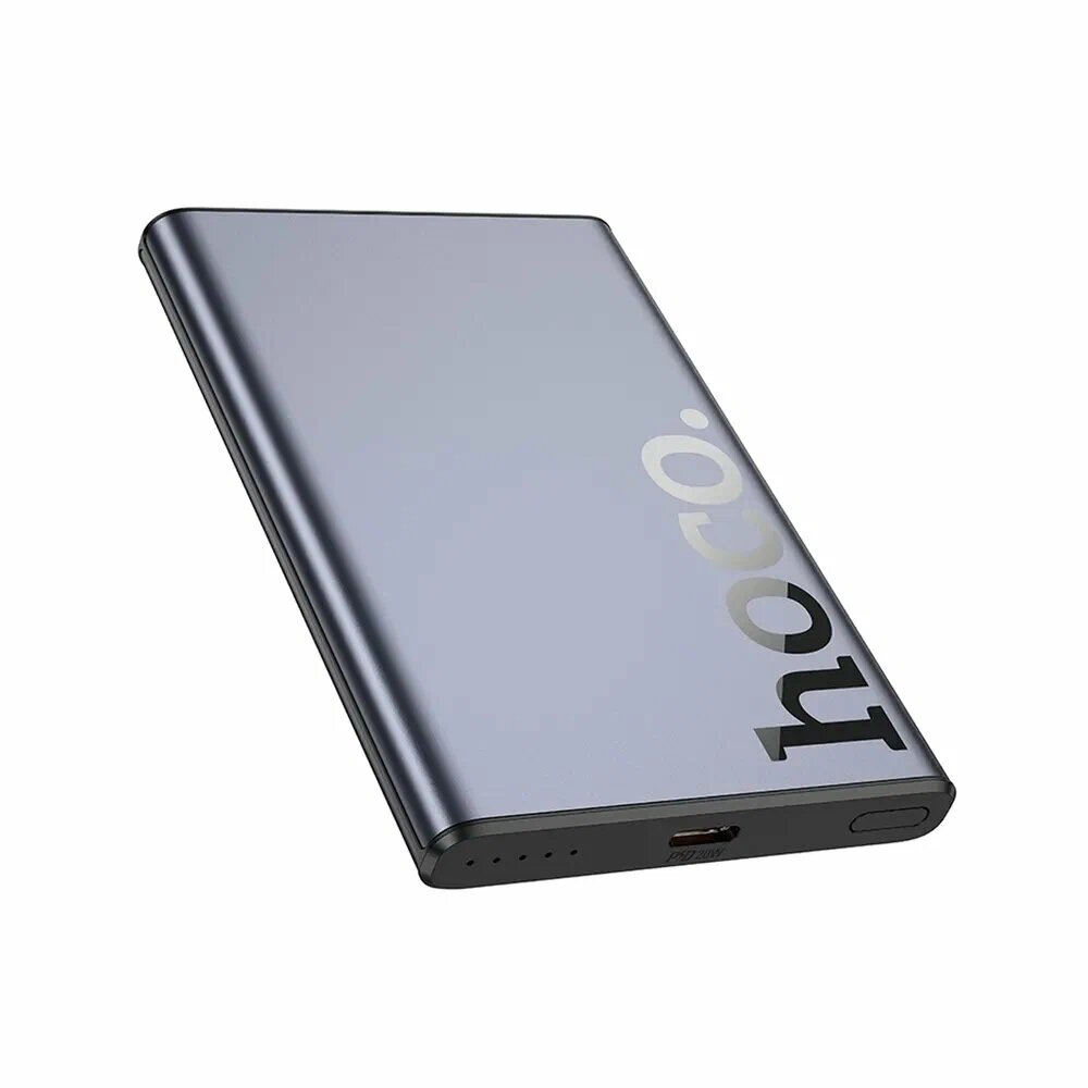 Аккумулятор HOCO Q32, беспроводной, магнитный, PD20W, 5000mAh, для быстрой зарядки, металлический, серый — фото 1