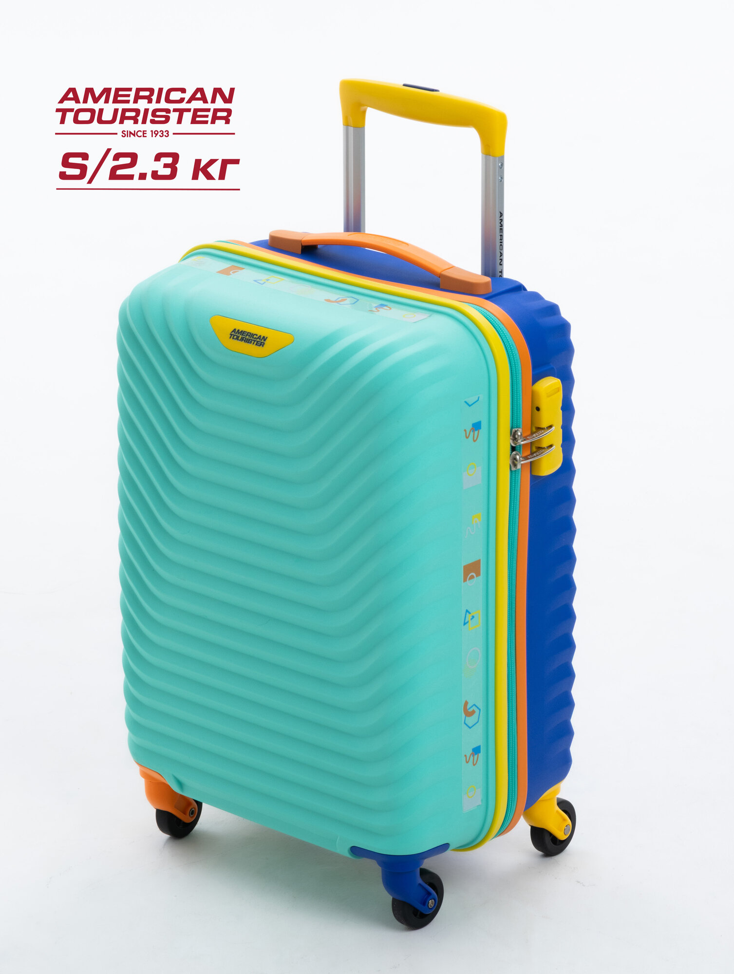 Чемодан American Tourister, 38 л, размер S, мультиколор