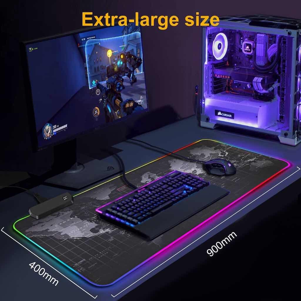 Игровой коврик для стола FaizFull С RGB-подстветкой 90*40