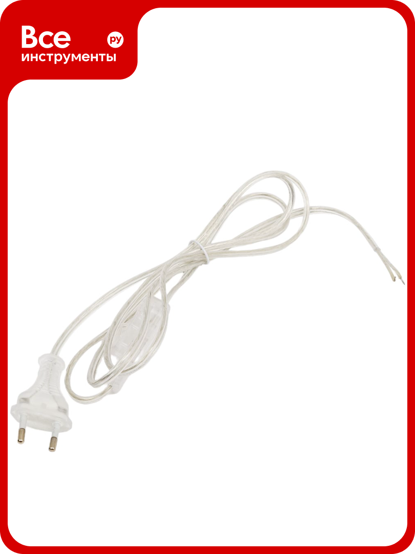 Шнур Navigator NPS-FS-170-2x0.5-TR 1.7м с выключателем прозрачный 61723