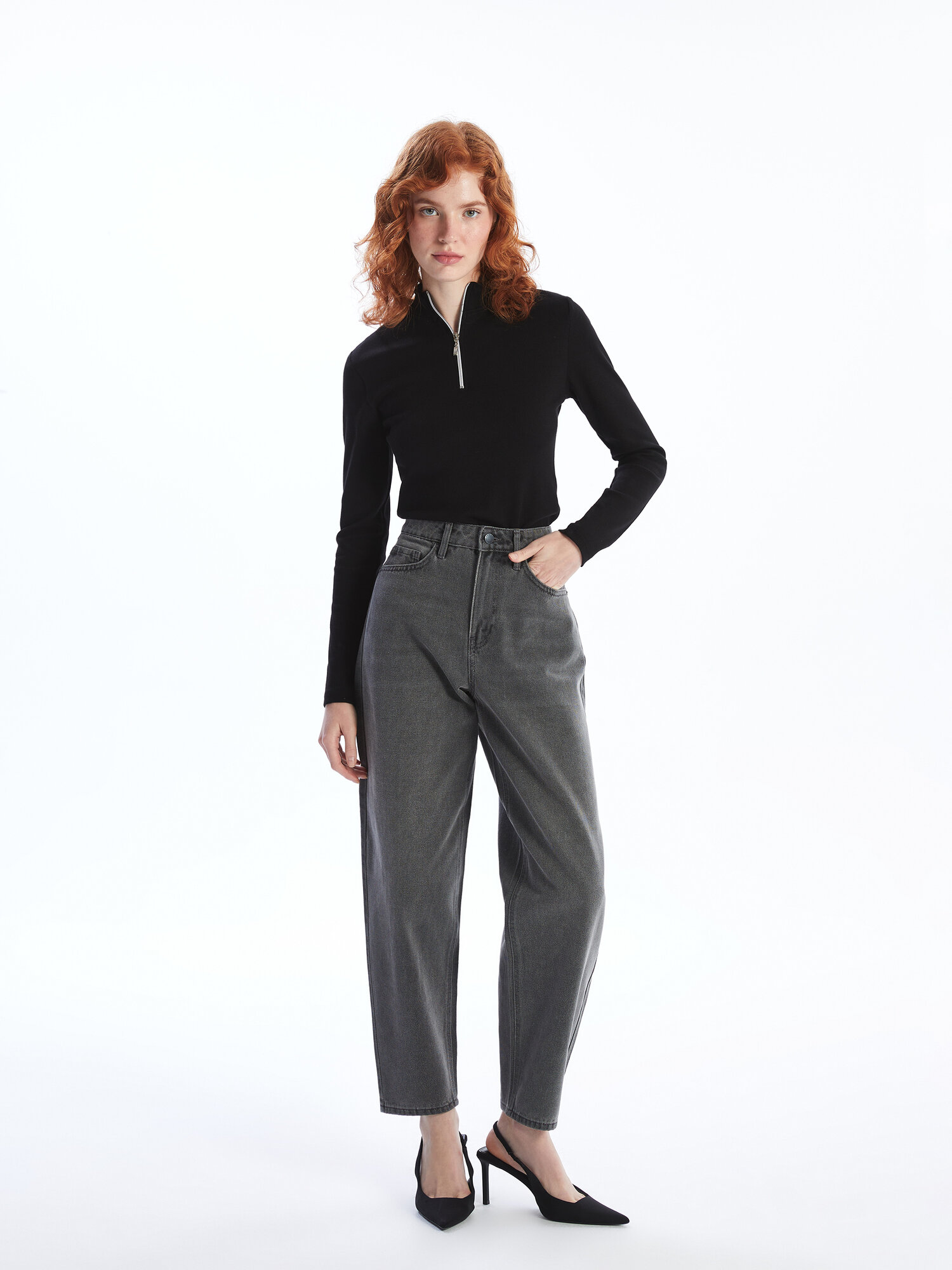 Джинсы широкие LC Waikiki, размер 34 JEAN, серый