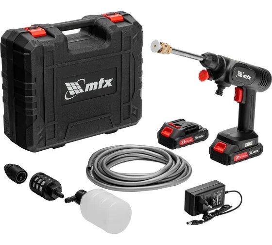 Моечная машина высокого давления аккумуляторная MTX А-21-02 40 бар 4 л/мин Li-ion 21 В 2 акк. 58211