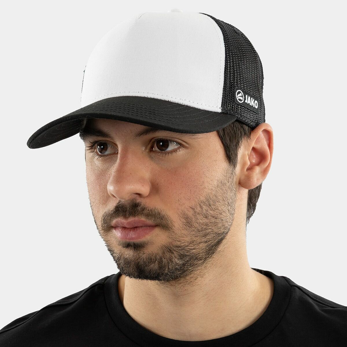 Бейсболка JAKO Базовая коллекция для мужчин и женщин, размер SENIOR, white/black — фото 1