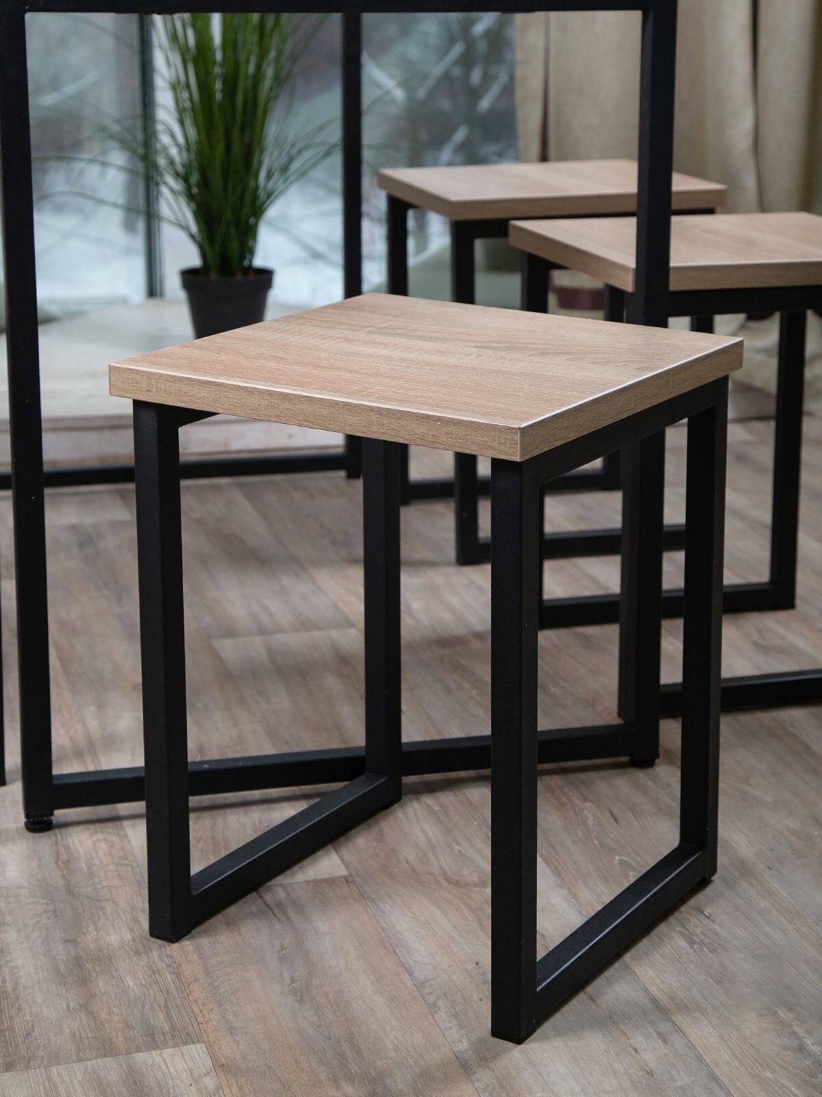 Табурет FreeStyle размер 35х35х45 см цвет сонома цвет ножек черный